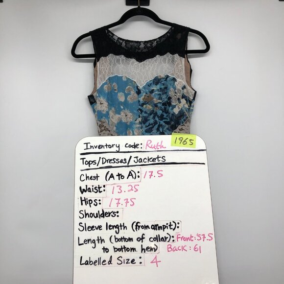 BCBGMaxAzria Tahiti Blue Combo Provence Sleeveless Open-Back Gown Maxi Dress 4 - Picture 15 of 16